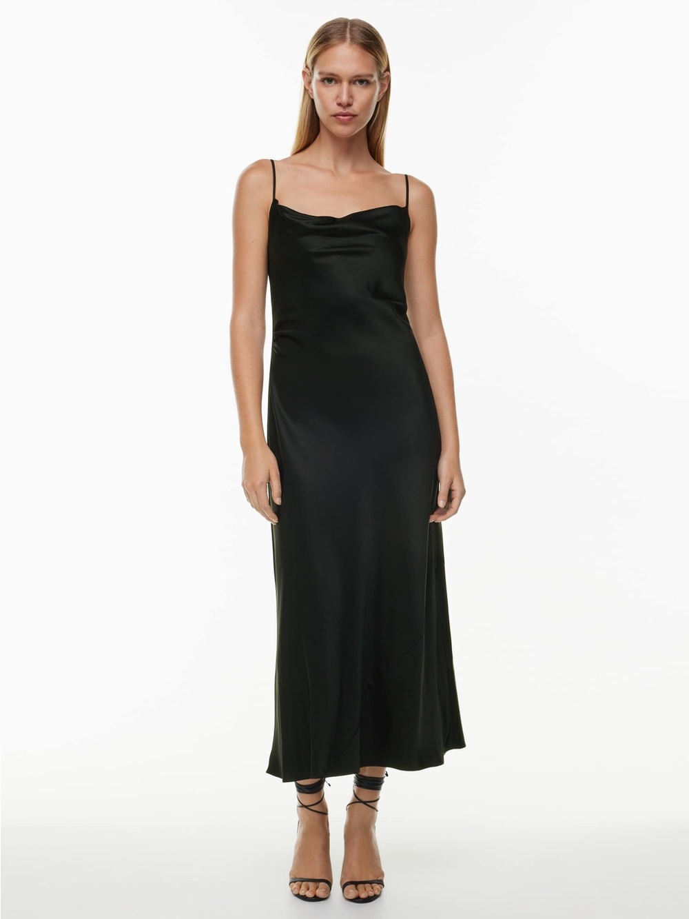 Aritzia Canto Satin Slip Dress with Cowl Neck